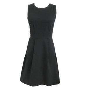 MADEWELL BLACK WHITE STRIPED SIDE PANEL BLACK FIT & FLARE MINI DRESS - 2